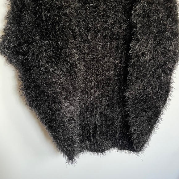 Linea Domani Faux Fur Vest Open Front Women’s Black Size L - Picture 3 of 8
